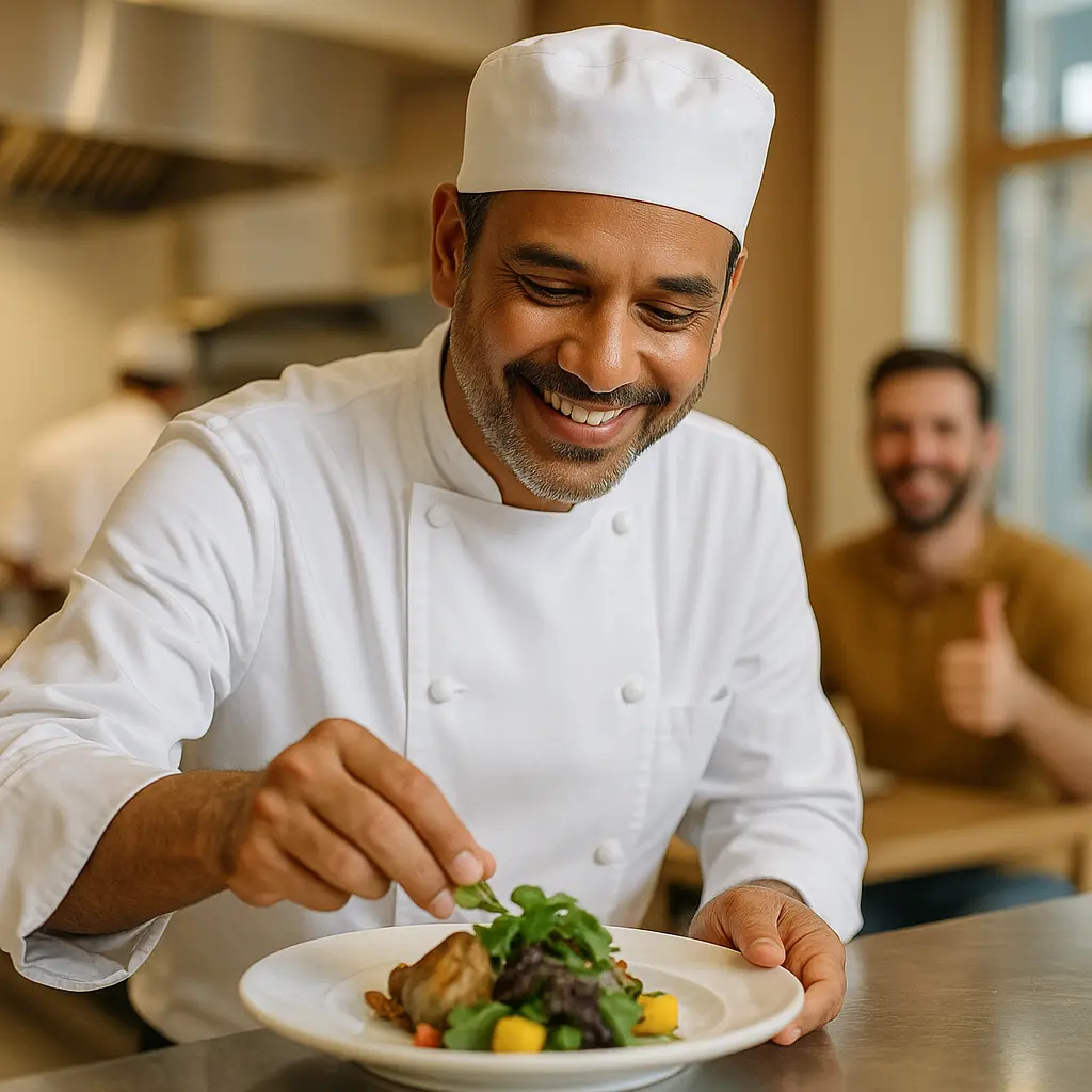 chef serving food image