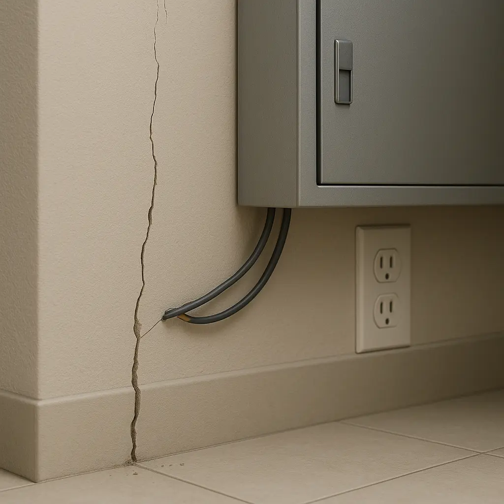 Electrical units and crack on walls - pest control in offices image